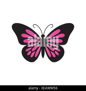 Colorful Butterfly Vector Gradient Editable Insect Elegant Modern Illustration Stock Vector