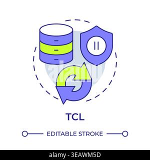 TCL multi color concept icon Stock Vector