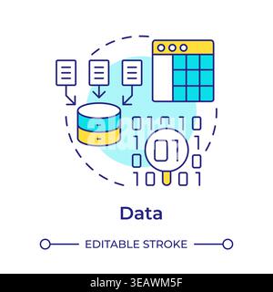 Data multi color concept icon Stock Vector