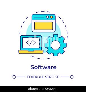 Software multi color concept icon Stock Vector