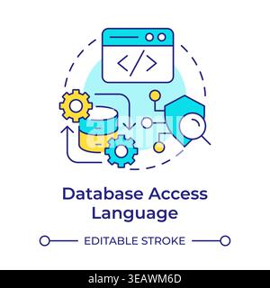 Database access language multi color concept icon Stock Vector