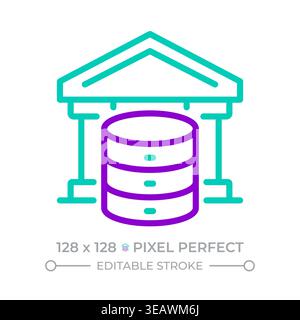 Data governance two color line icon Stock Vector