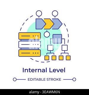 Internal level multi color concept icon Stock Vector