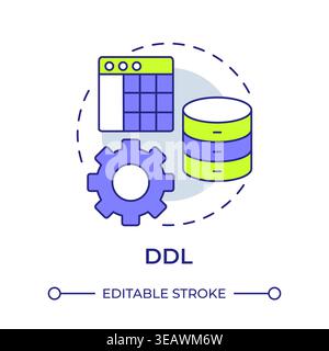 DDL multi color concept icon Stock Vector