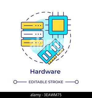 Hardware multi color concept icon Stock Vector