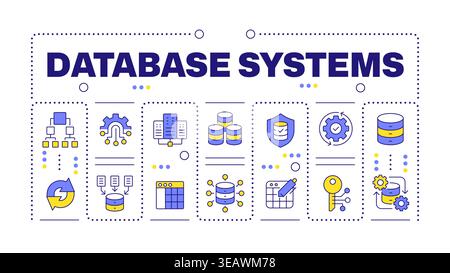 Database systems word concept isolated on white Stock Vector
