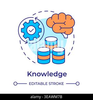 Knowledge multi color concept icon Stock Vector