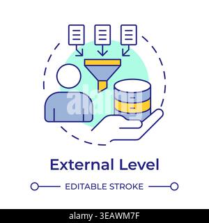 External level multi color concept icon Stock Vector