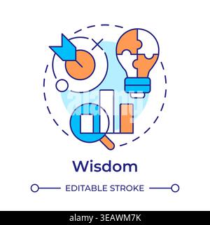 Wisdom multi color concept icon Stock Vector