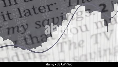 Displaying stepped bar chart rising right in dashboard with trendline gridlines blurred ERROR code Stock Photo
