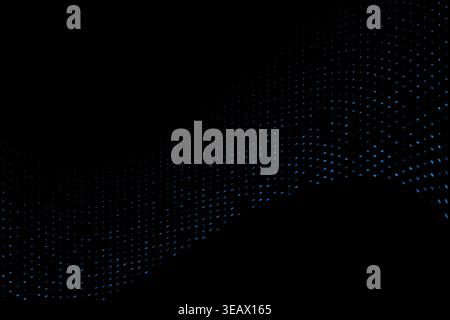 curved halftone wave tech illustration abstract background Stock Vector