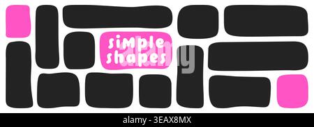 Set with simple wavy organic shapes. Stock Vector
