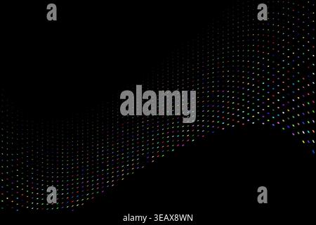curved halftone wave tech illustration abstract background Stock Vector