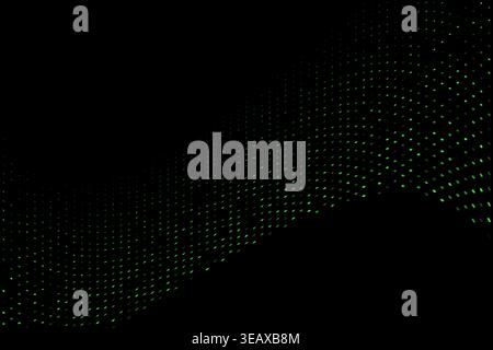 curved halftone wave tech illustration abstract background Stock Vector