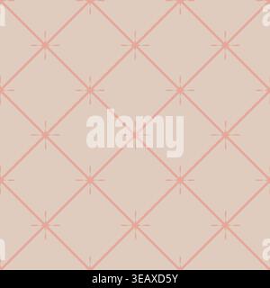 Pastel Pink Geometric Diamond Trellis Stock Vector