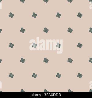 Tiny Minimalist Dark Floral Polkadot Stock Vector