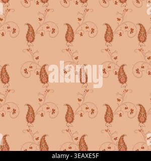 Warm Peach Vertical Botanical Vine Stock Vector