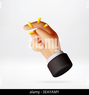 3D Hand making finger snap gesture. Stock Vector
