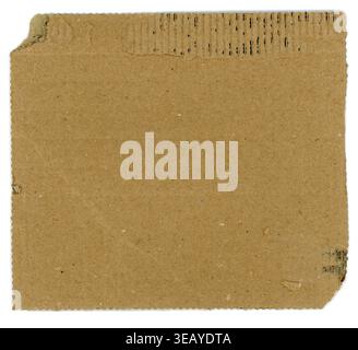Brown grunge corrugated cardboard texture useful as a background isolated over white background Stock Photo