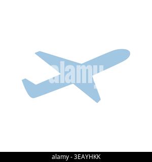 Airplane silhouette. Flat design. Vector icon. Travel destinations, air transportation concept. Departures icon. Aviation sign. Stock Vector