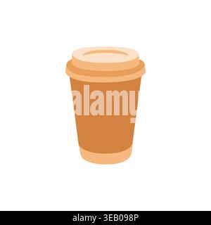Hand-drawn illustration of takeaway coffee paper cup template for packaging, menu, cafe, product design Stock Vector