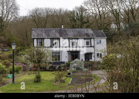 House, Melincourt Waterfalls Nature Reserve, Melincourt, Neath, Wales, United Kingdom Stock Photo
