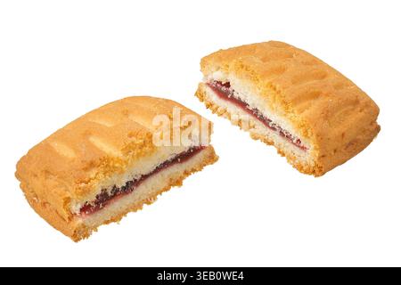 shortbread cookie with filling isolated on white background. Stock Photo