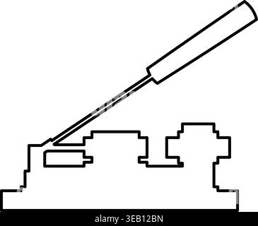 Nut cracker nutcracker contour outline line icon black color vector illustration image thin flat style simple Stock Vector
