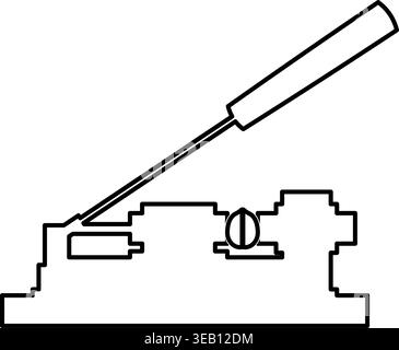 Nut cracker nutcracker contour outline line icon black color vector illustration image thin flat style simple Stock Vector