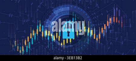 Cybersecurity data protection blocks hacker inside compromised network security Stock Vector