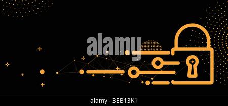 Cybersecurity data protection blocks hacker inside compromised network security Stock Vector