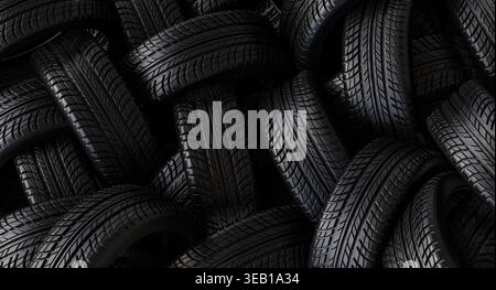 3d tires dark, textured background Stock Photo