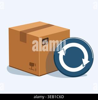 Delivery Service Concept – Package Box Shipping and Logistics Illustration Stock Vector