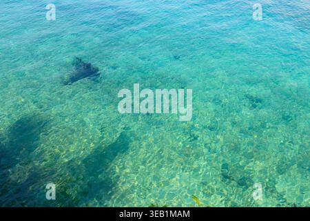 Blue water texture background. Surface of sea or ocean Stock Photo