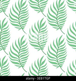 Palm leaf seamless pattern vector tropical background summer botanical textile print Stock Vector