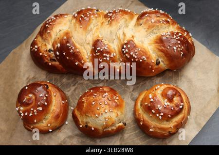 brioches, white bread, brioche, white breads Stock Photo
