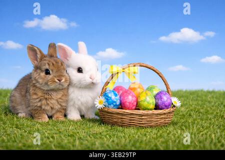 easter, easter eggs, baby rabbit, easters, easter egg, baby rabbits Stock Photo
