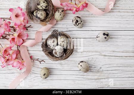 quail, easter decoration, quails, easter decorations Stock Photo