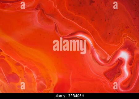 Vibrant Red Abstract Artwork Showcasing Fluid Patterns Inspired by Nature Stock Photo