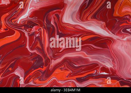 Colorful Abstract Art With Bold Red and Orange Swirls Creating a Dynamic Visual Effect Stock Photo