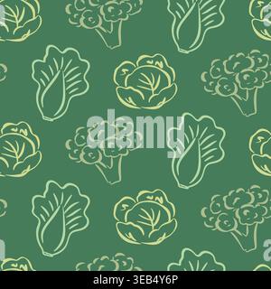 Chinese cabbage seamless leafy vegetable pattern Stock Vector