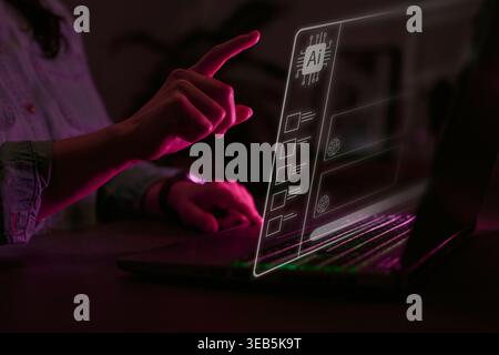 touchscreen, artificial intelligence, ai, touchscreens, artificial intelligences, cyborg Stock Photo