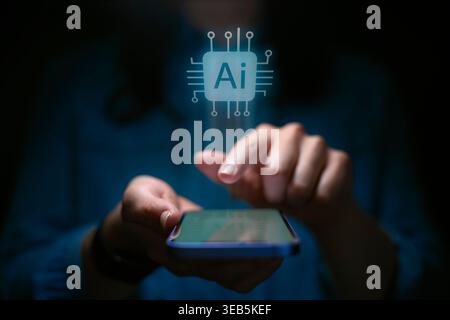 smart phone, artificial intelligence, ai, smart phones, smartphone, smartphones, artificial intelligences, cyborg Stock Photo