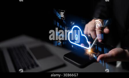 Cloud computing enables digital growth with secure data storage, scalable infrastructure, and strategic cloud-based business solutions. Latch Stock Photo