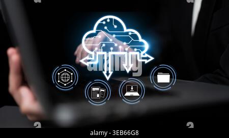 Cloud computing enables digital growth with secure data storage, scalable infrastructure, and strategic cloud-based business solutions. Latch Stock Photo