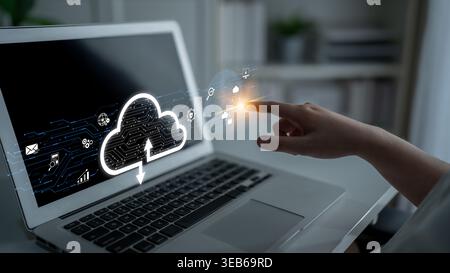Cloud computing enables digital growth with secure data storage, scalable infrastructure, and strategic cloud-based business solutions. Latch Stock Photo
