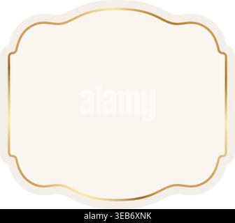 Ornamental luxury label in oriental style with golden border. Indian decorative element. Sale sticker, tag, insignia, frame, stamp, coupon. Vector Stock Vector