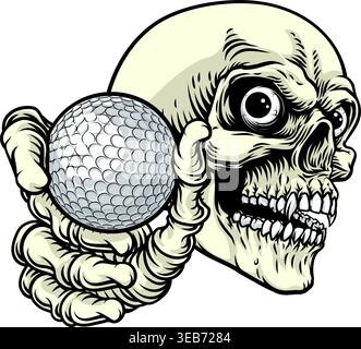 Skeleton Grim Reaper Death Golf Sports Team Mascot Stock Vector