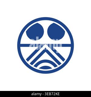Blue Circular Totem Icon Stock Vector
