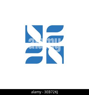 Modern Blue Tiled Wings logo Stock Vector